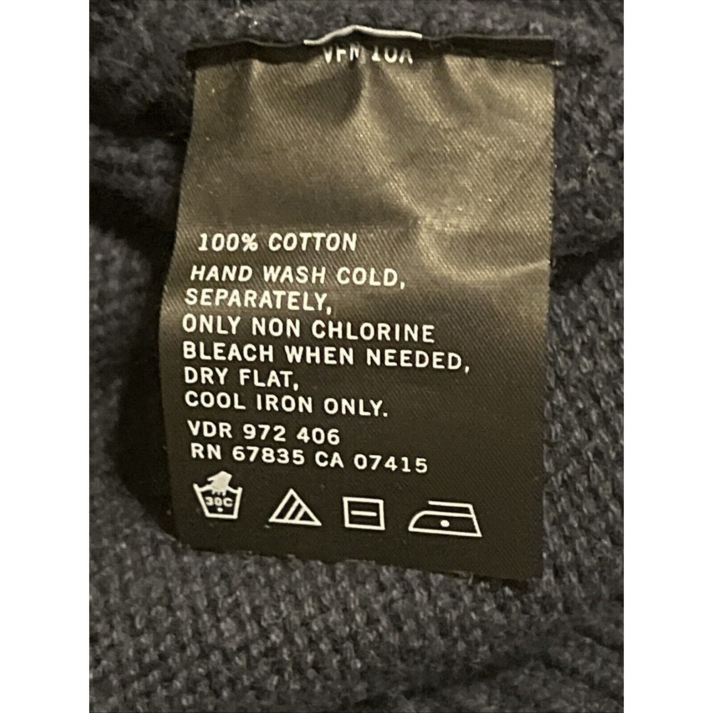 Nautica Navy Blue Cotton V-Neck Men's Sweater Medium - Picture 4 of 4